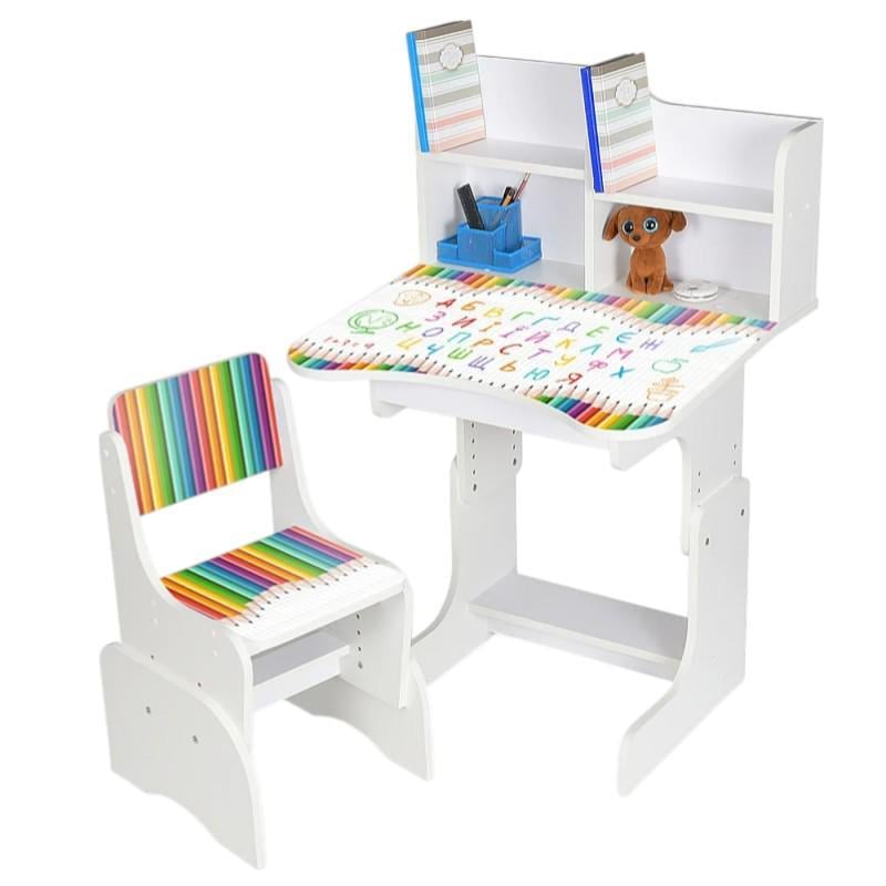 Парта Bambi с полкой и стулом Карандаши (N 2071-11-1)