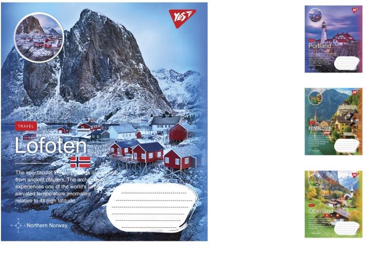 Зошити учнівські у клітинку YES Northern travel 18 арк. 25 шт. в уп. (MTT-148764) Зошити учнівські у клітинку YES Northern travel 18 арк. 25 шт. в уп. (MTT-148764)