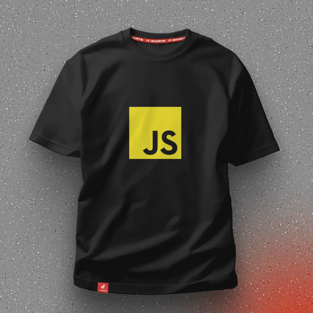 Футболка программиста JavaScript с желтым логотипом JS XS Черный (IT-145T-B-XS)