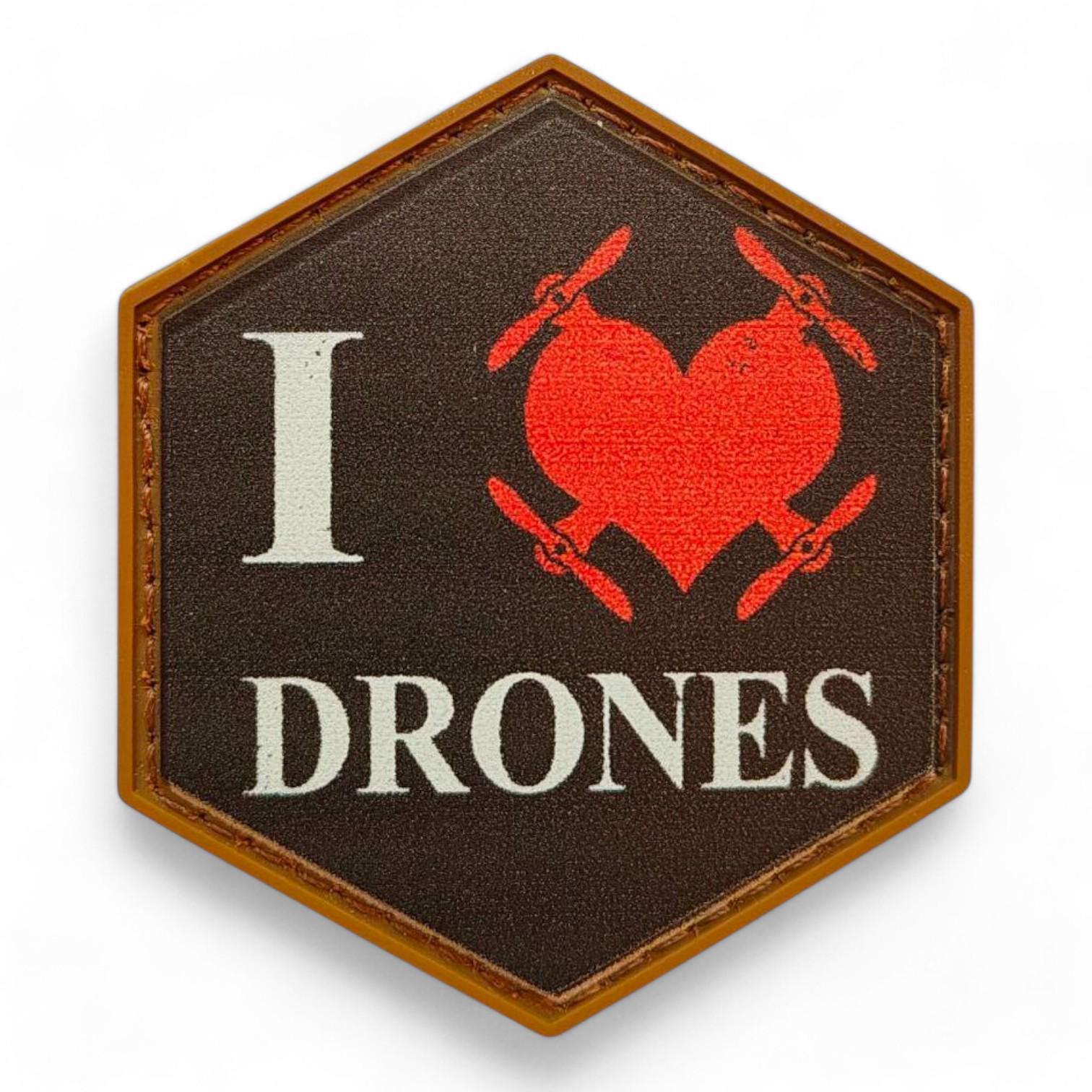 Патч-шеврон "I love drones" на липучке (22889042)