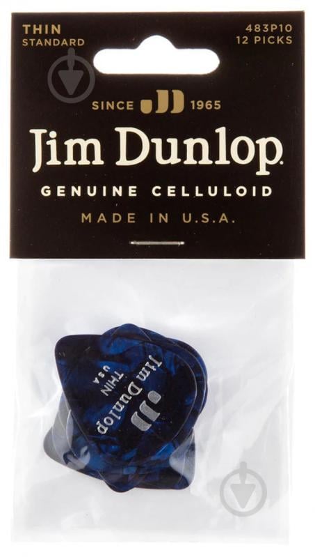 Медиаторы Dunlop 483P10TH Genuine Celluloid Classic Blue Pearloid Thin Player's Pack (12 шт.)