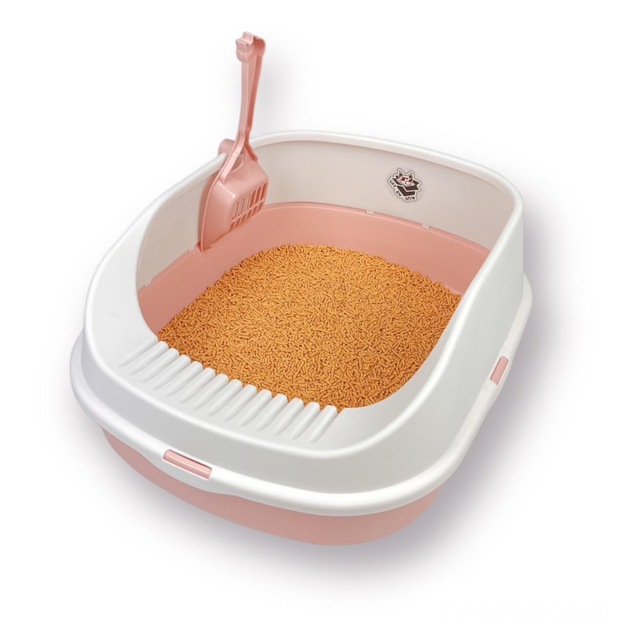 Лоток для котов CAT IN BOX с лопаткой 48х38х20 см Розовый (18553132) - фото 4 Лоток для котов CAT IN BOX с лопаткой 48х38х20 см Розовый (18553132) - фото 4