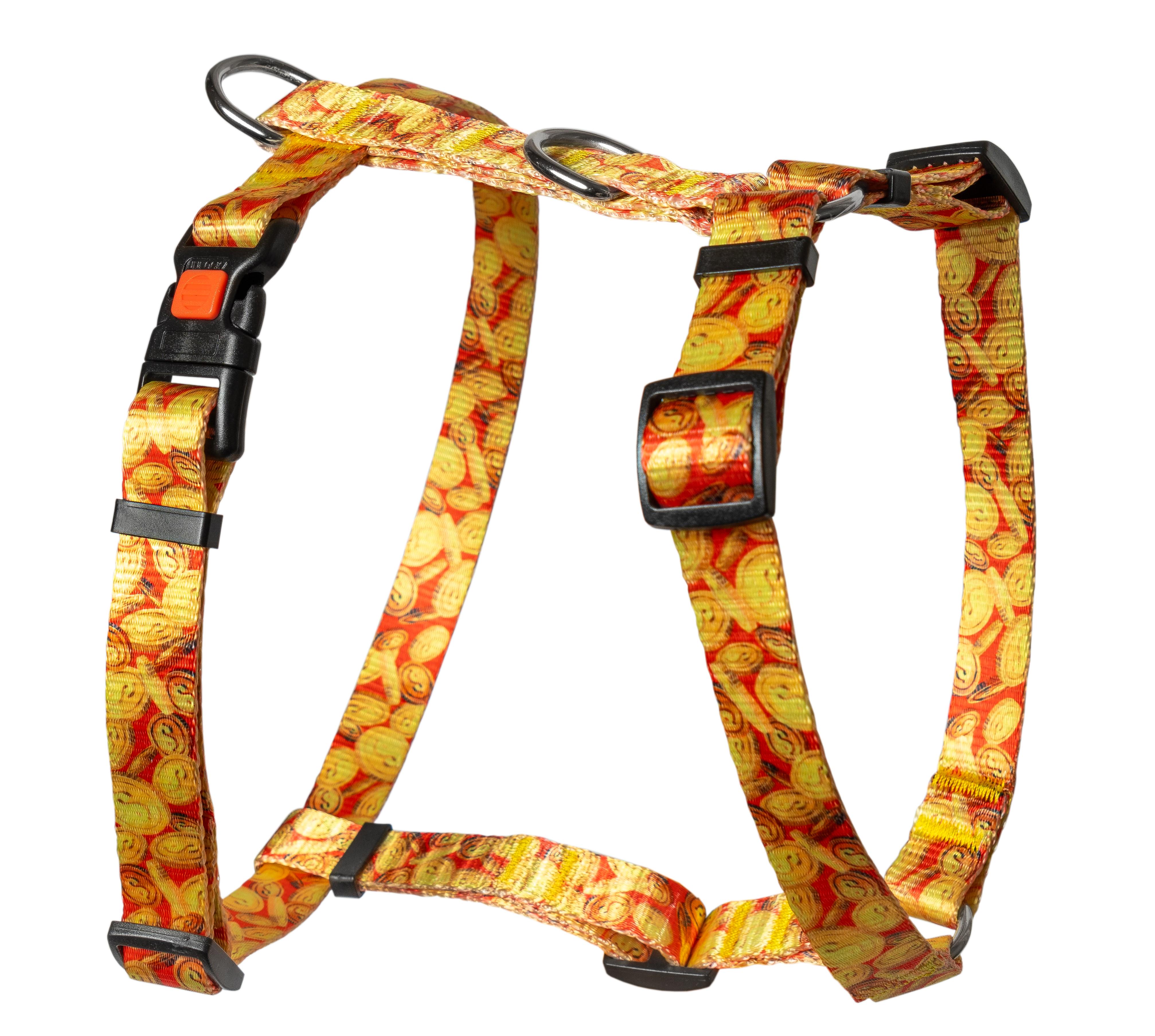 Шлея нейлонова анатомічна KareLine MONEY з візерунком та пластиковою пряжкою 20 мм А 400-500 мм В 500-630 мм (0892/2)