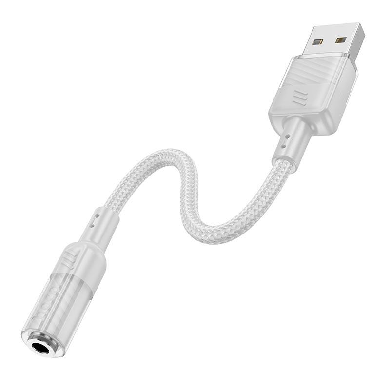 Переходник Hoco LS37 USB to 3,5 мм 15 см Grey (594513) - фото 4