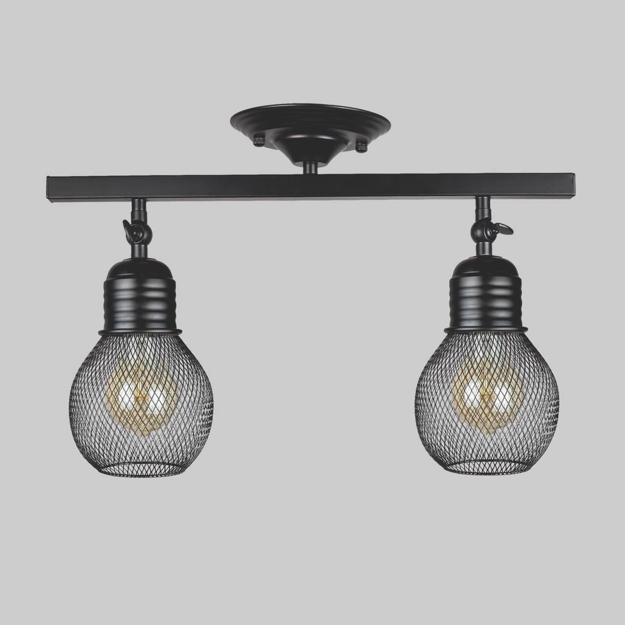 Люстра потолочная Лампочки в стиле лофт Черный (907-X004F-2 BK)