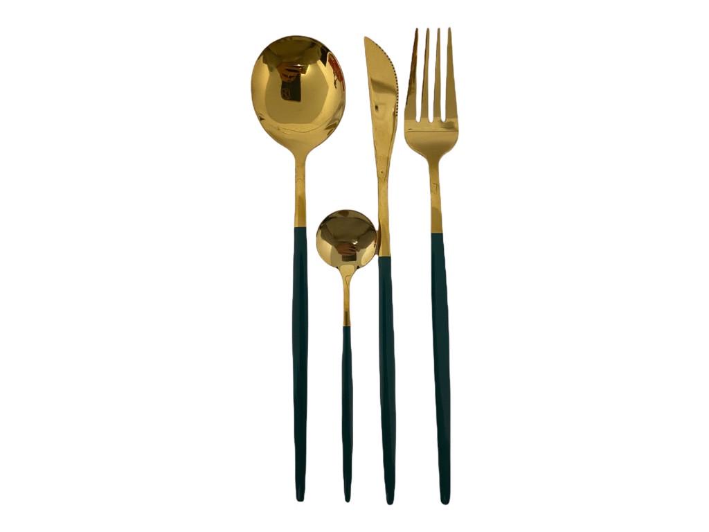 Набір столових приборів Kitchen на 4 персони Зелений (1496762292) - фото 2 Набір столових приборів Kitchen на 4 персони Зелений (1496762292) - фото 2