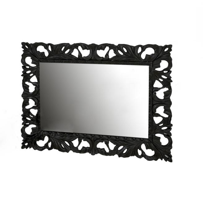 Зеркало MiroMark Пиония с рамой в спальню/в прихожую/гостиную 1200х1000 см Черный (MR-82-BL)