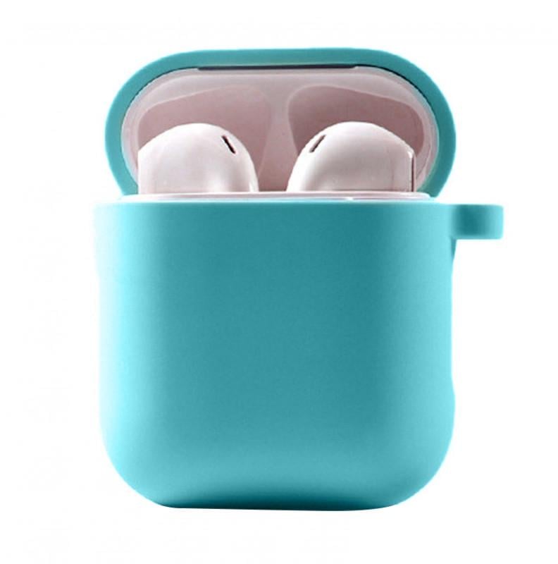 Футляр силіконовий Epik для навушників Airpods 1/2 з мікрофіброю Бірюзовий/Marine Green (00000039442_28)
