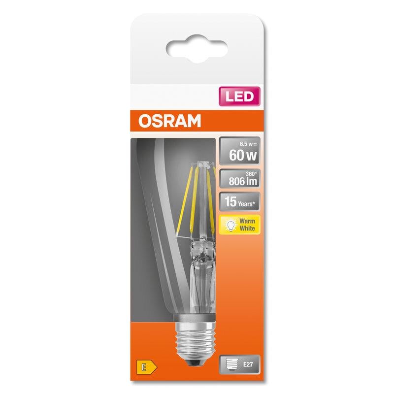 Лампа філаментна Osram E27 6,5W 220-240V 806lm 2700К 300° (4058075434400)