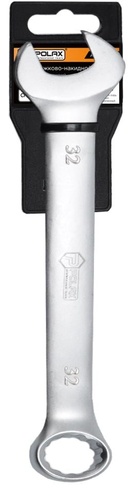 Ключ рожково-накидной Polax CrV DIN 3113 Satin finish 32 мм (25-053) - фото 1 Ключ рожково-накидной Polax CrV DIN 3113 Satin finish 32 мм (25-053) - фото 1