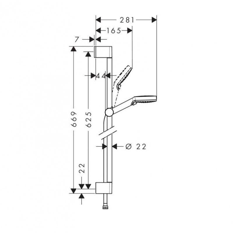 Душовий комплект із штангою Hansgrohe Crometta EcoSmart 26534400 Хром (144982) - фото 2