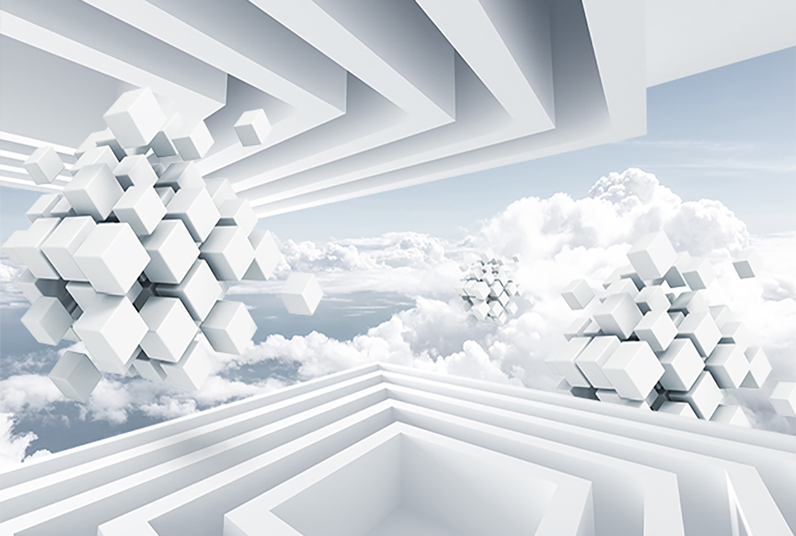 Фотообои WS Wallpaper 3D кубы в небе 392x270 см (31353)