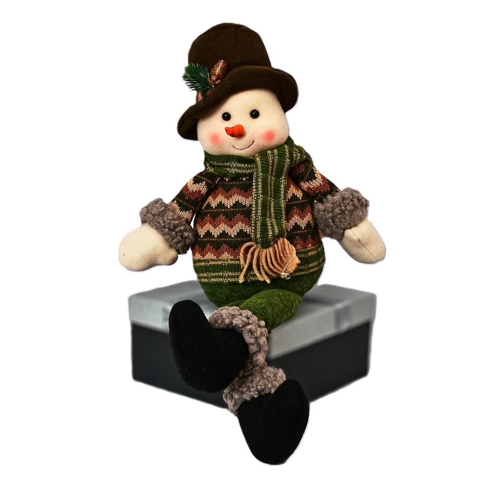 Фигура новогодняя Snowman в новогоднем наряде для декора помещения 45 см (608049)
