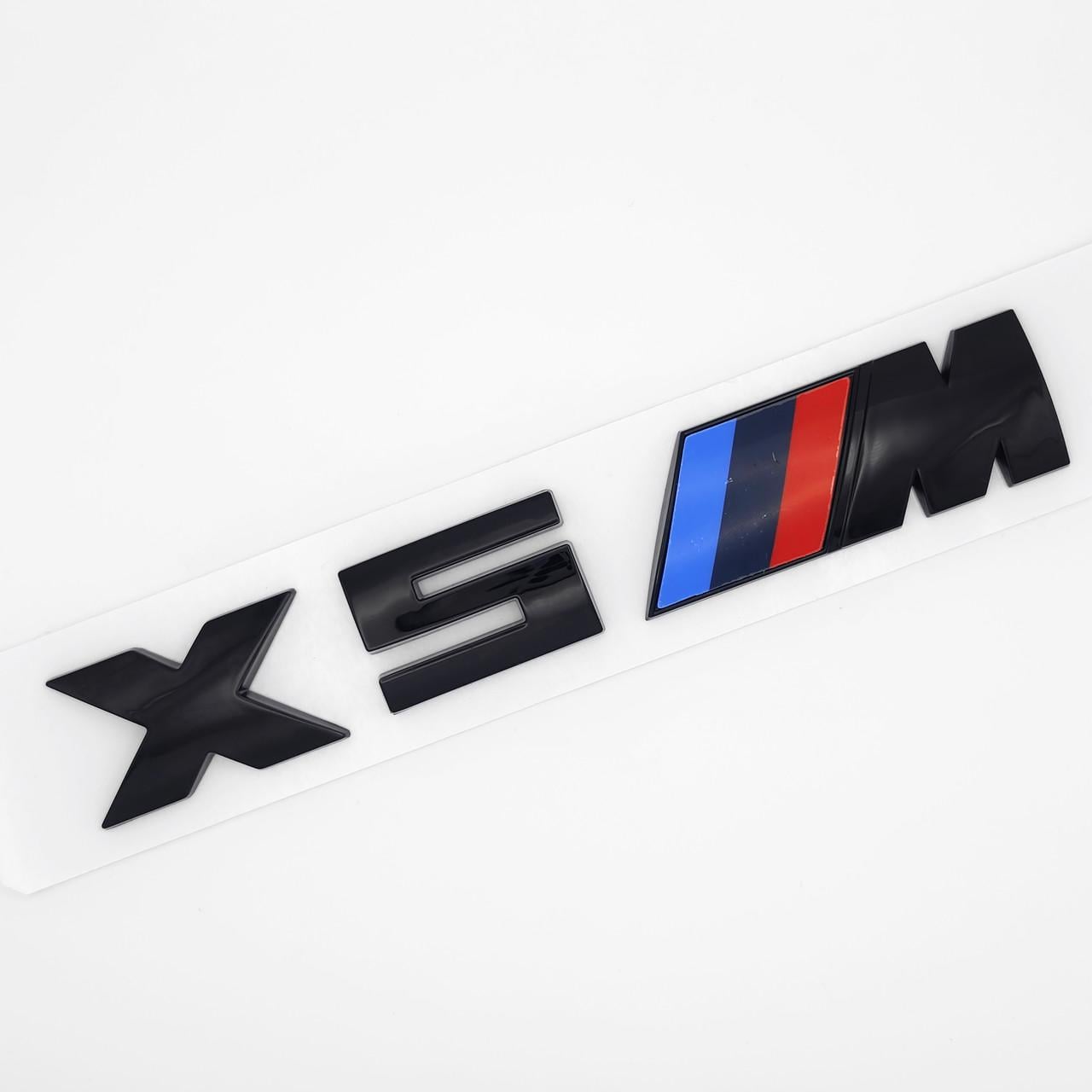 Емблема напис X5 M BMW 17х2,7 см ABS Чорний глянцевий (3038104855)