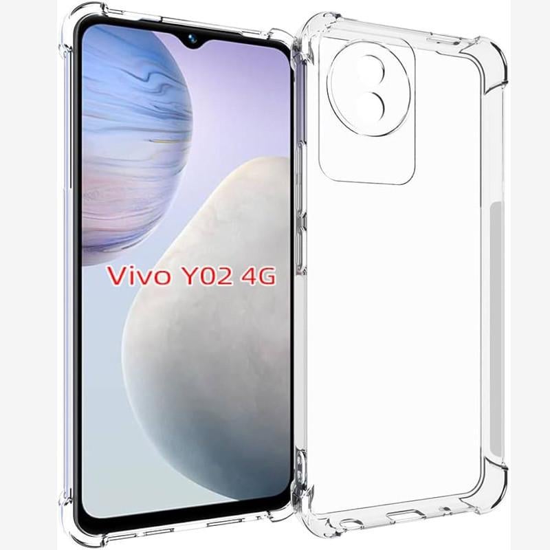 Протиударний TPU чохол GETMAN Ease logo посилені кути Full Camera для Vivo Y02 Прозорий (Безбарвний)