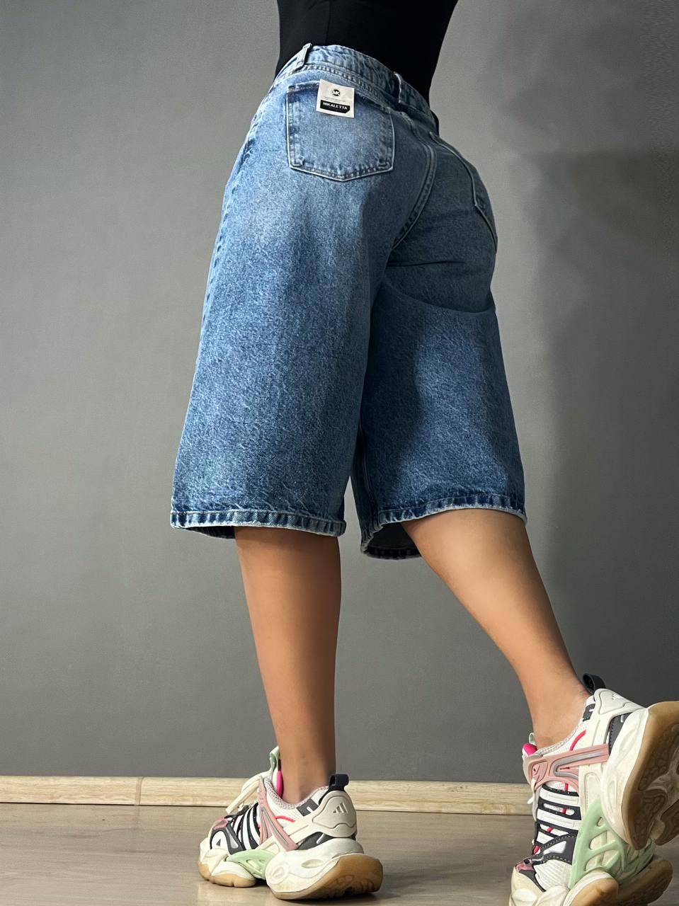 Шорты женские джинсовые Mikaletta 9713 бермуды длинные р. 25 Светло-синий (4273) - фото 6