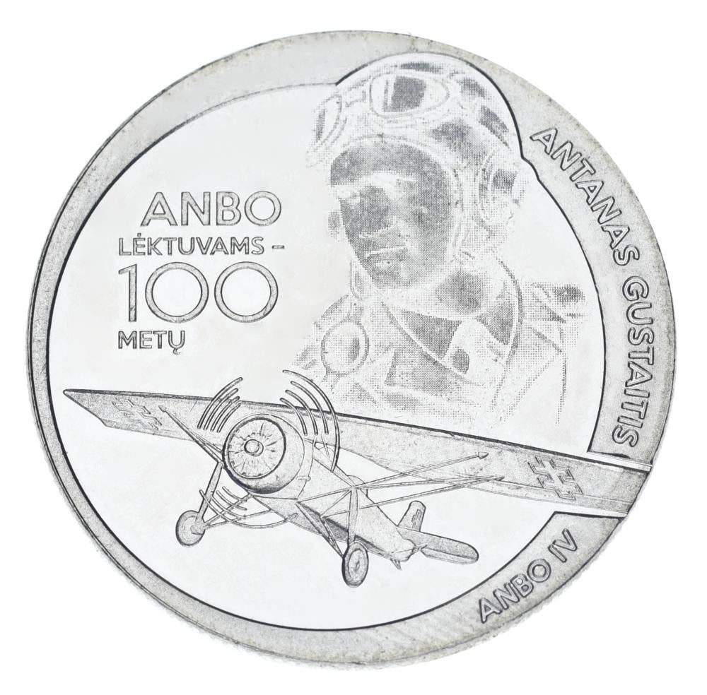 Коллекционная монета Литва 1,5 евро 2025 UNC Авиация Самолет ANBO (М24004)
