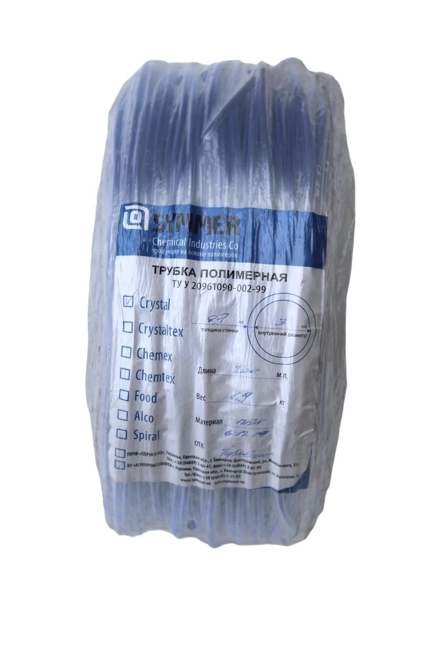Шланг пищевой SYMMER Crystal ПВХ 3,0х0,7 мм х 10 м Прозрачный (375) - фото 6
