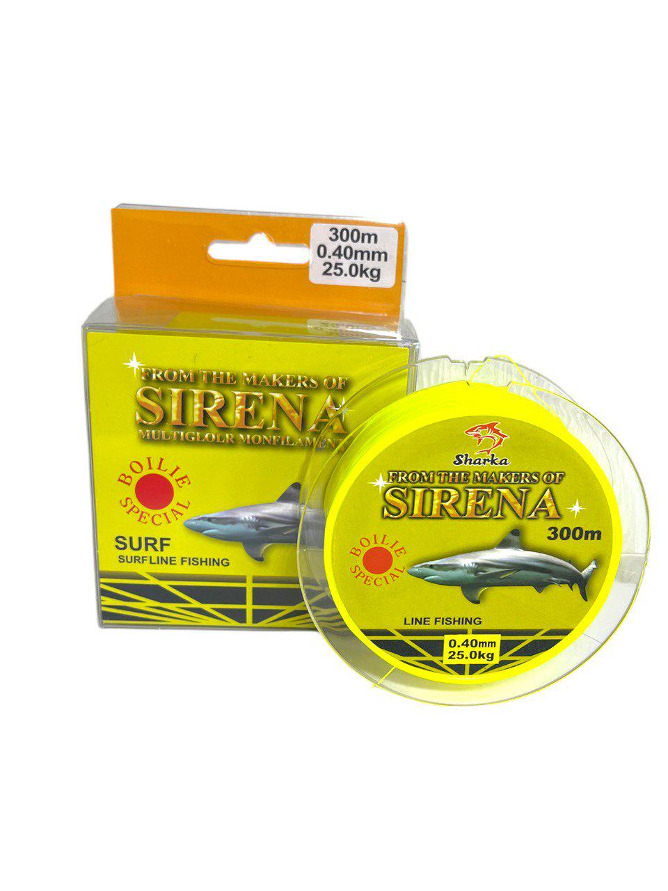 Леска SIRENA SURF сверхпрочная 0,40 мм 25 кг 300 м Желтый флуоресцентный (24811019)