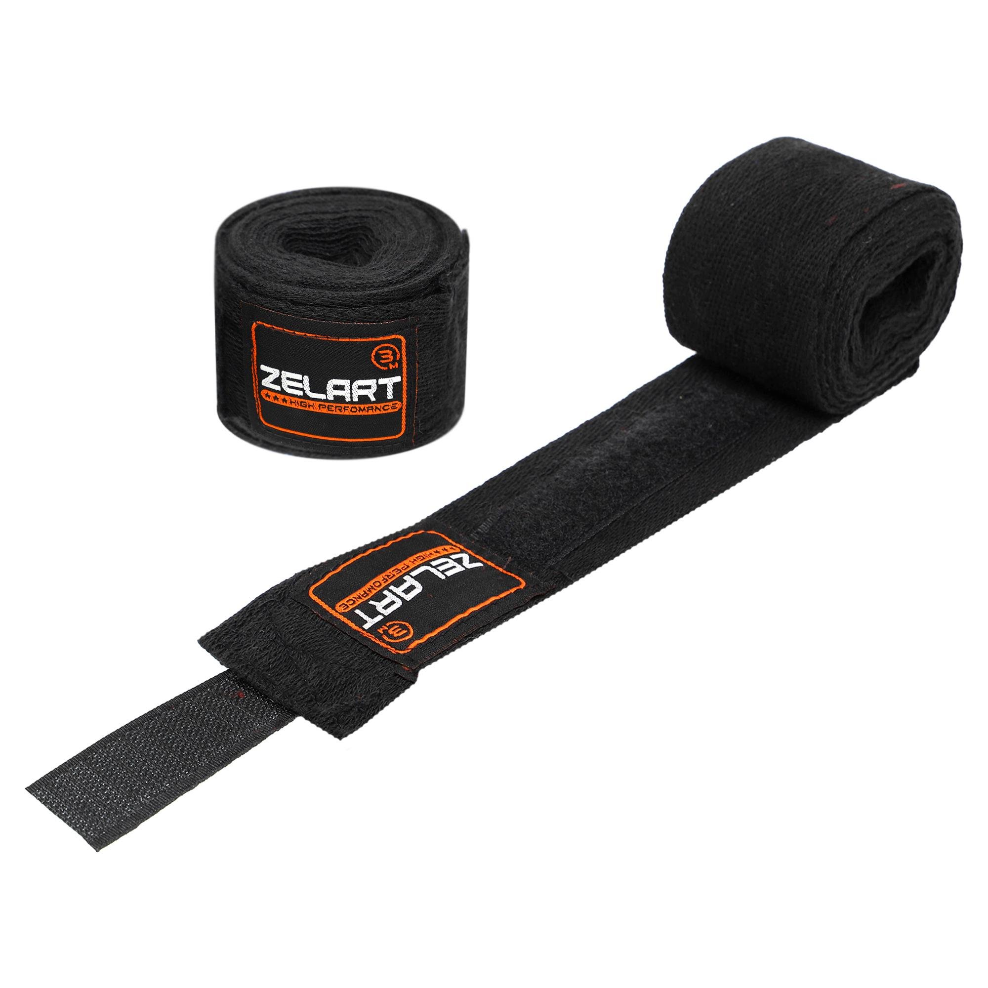 Бинти для боксу Zelart BO-3619-3 бавовна 2 шт. Чорний (30473648)