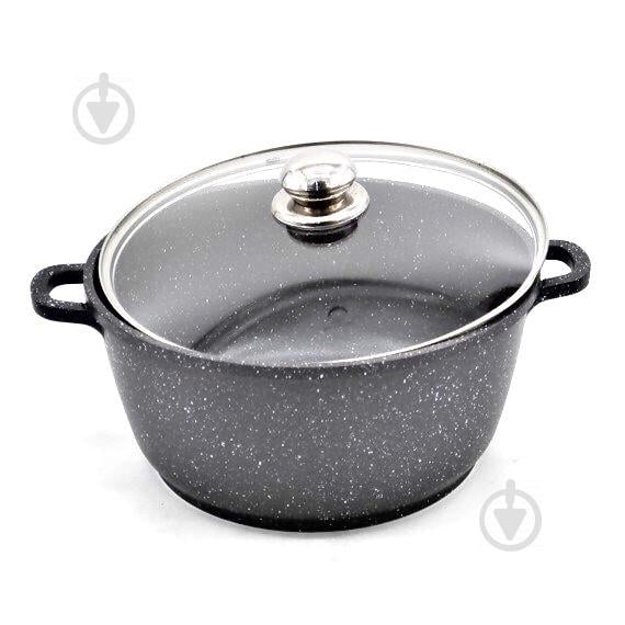 Кастрюля с крышкой Benson BN-308 мрамор 5,3 л (500029)