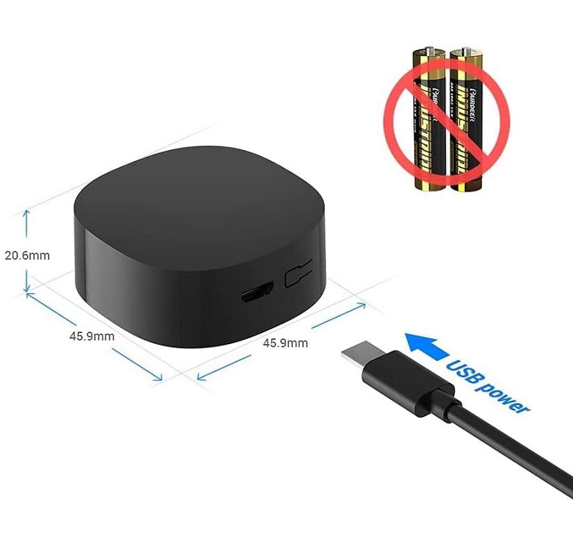 Умный смарт пульт BroadLink RM4 TV Mate с поддержкой ИК-управления для умного дома Черный - фото 7