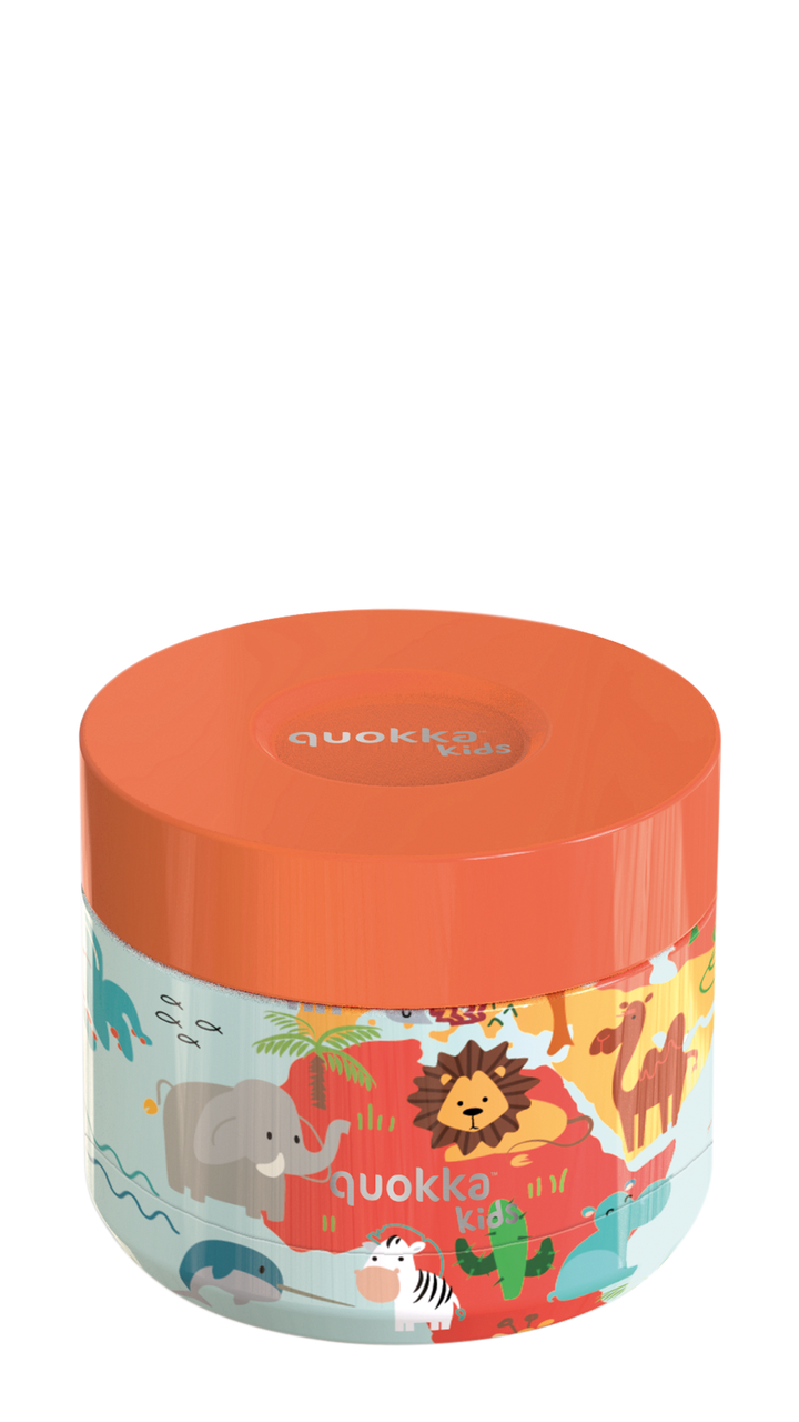 Термос дитячий для їжі Quokka Map of Life 369 мл 105x86 мм зберігає температуру до 4 годин нержавіюча сталь без BPA (2528177933)