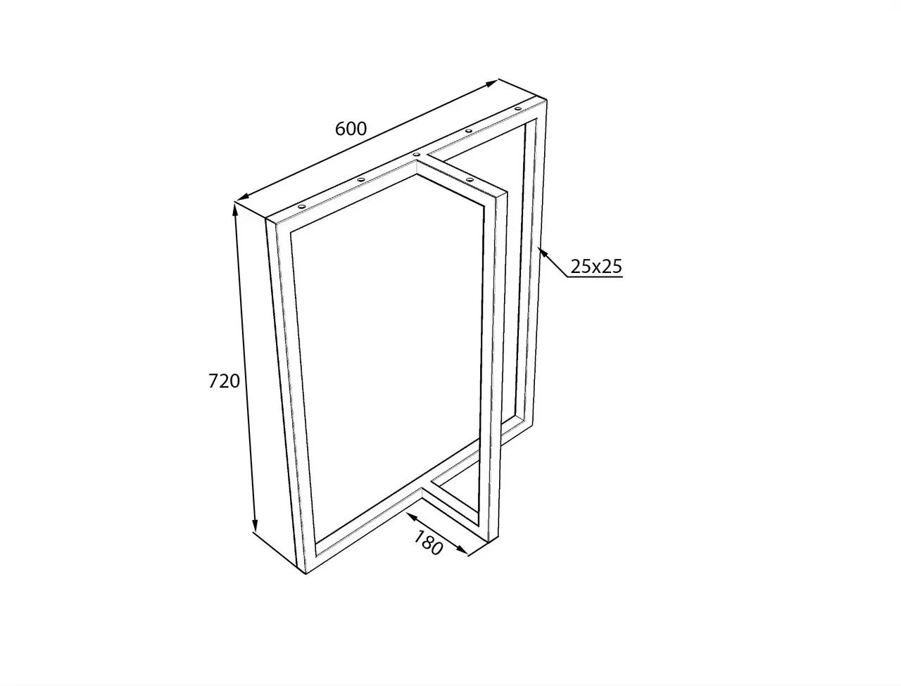Комплект металевих ніжок для столу Lofty Т-квадрат Серія 30 720 мм Чорний (11186781) - фото 3 Комплект металевих ніжок для столу Lofty Т-квадрат Серія 30 720 мм Чорний (11186781) - фото 3