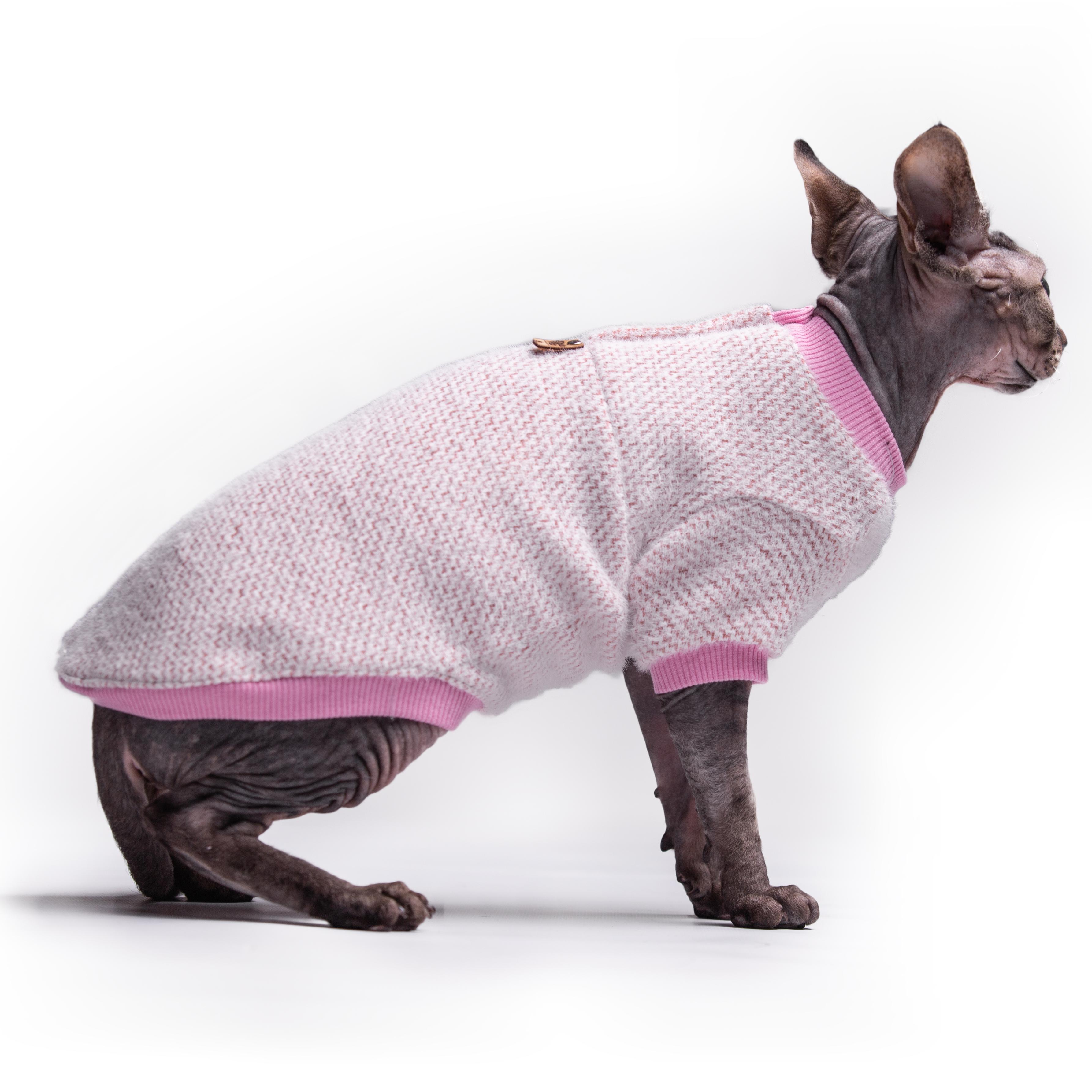 Кофта для кошек с рукавами теплая Style Pets Елка XL Розовый (458XL) - фото 2