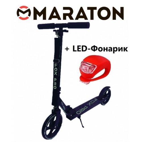 Самокат дитячий Maraton Fox Pro з LED-ліхтариком Чорний - фото 2