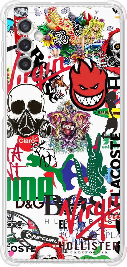 Чехол на Samsung Galaxy M52 M526B Many different logos (4022sp-2490-42517)