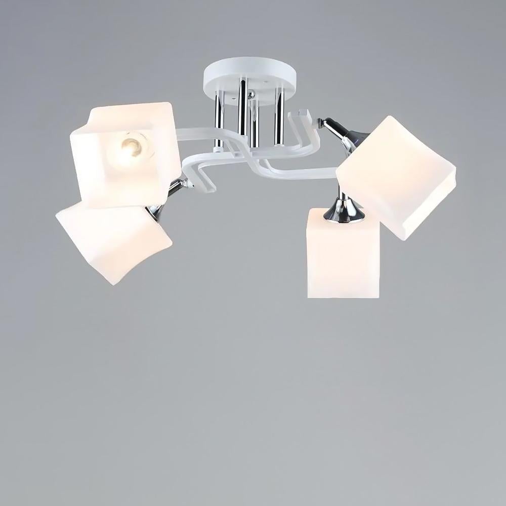 Люстра стельова Light House SR-19355/4 WT+CR E27 620х240 мм Білий/Хром