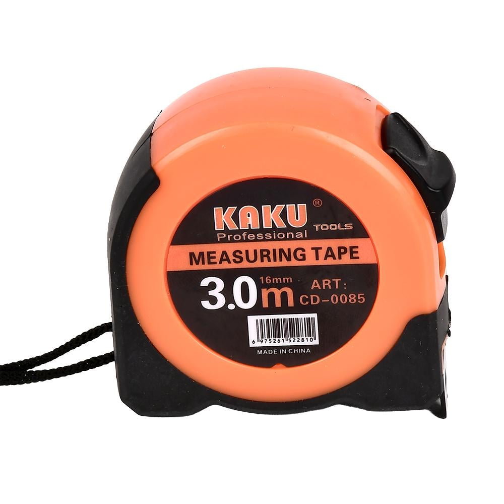 Рулетка для измерения KAKU CD-0085 3 м с фиксатором и ремешком Помаранчевий с черным (R32187-3) Рулетка для измерения KAKU CD-0085 3 м с фиксатором и ремешком Помаранчевий с черным (R32187-3)
