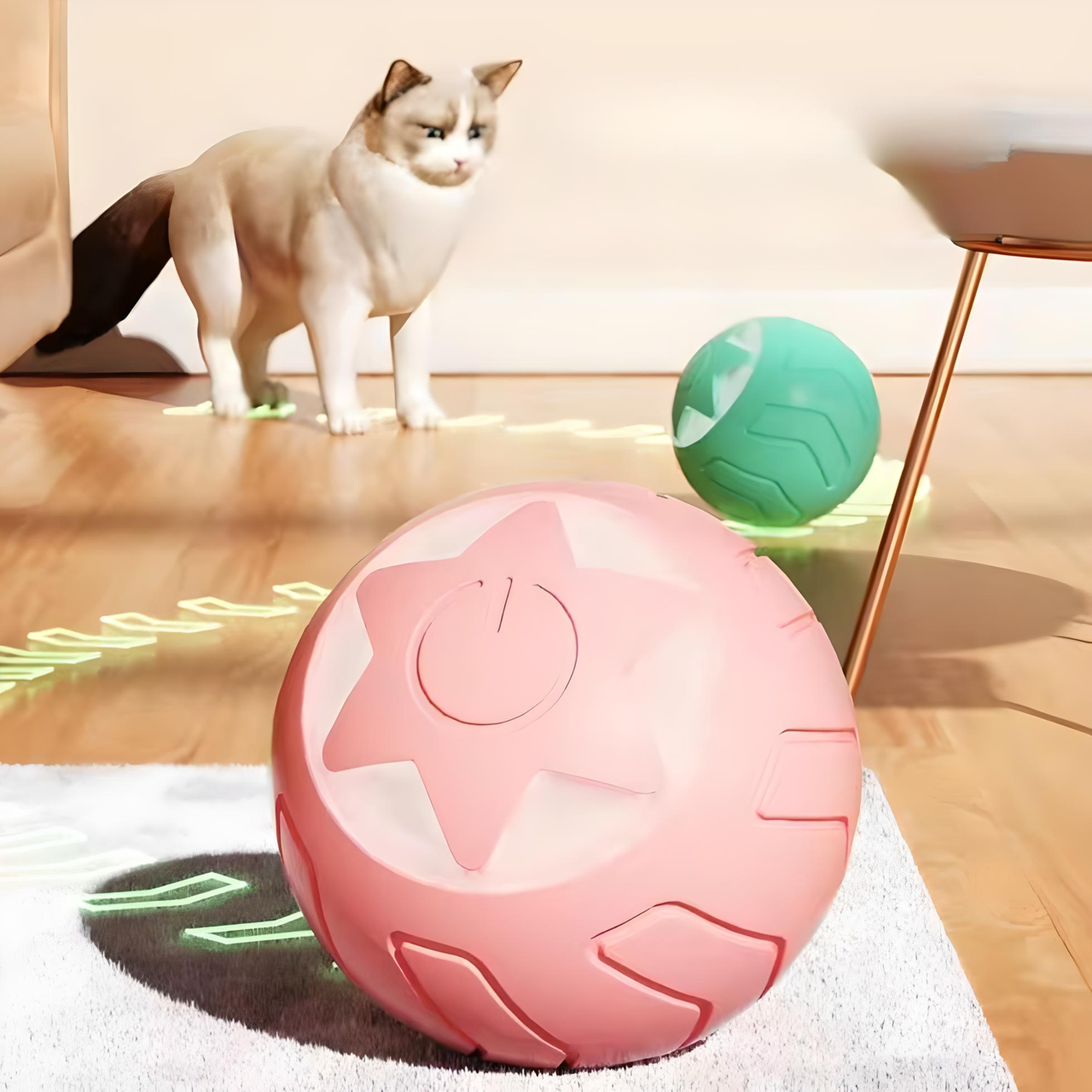 М'ячик кулька для котів USB smart зі світловою індикацією Rose (1920002721) - фото 3