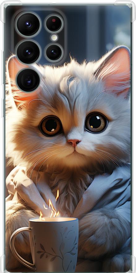 Чехол на Samsung Galaxy S22 Ultra White cat (5646sp-2500-42517)