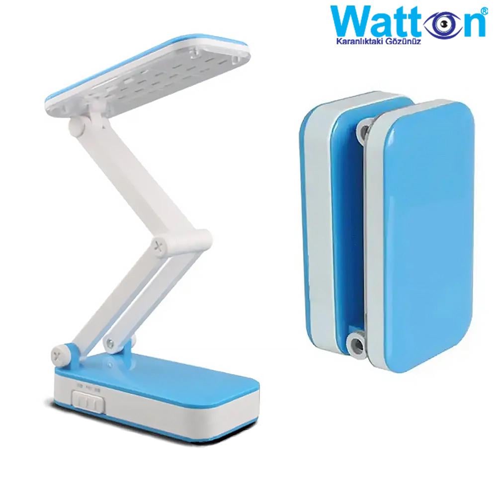 Лампа настільна світлодіодна акумуляторна Watton WT-006 на гнучкій ніжці Блакитний - фото 4