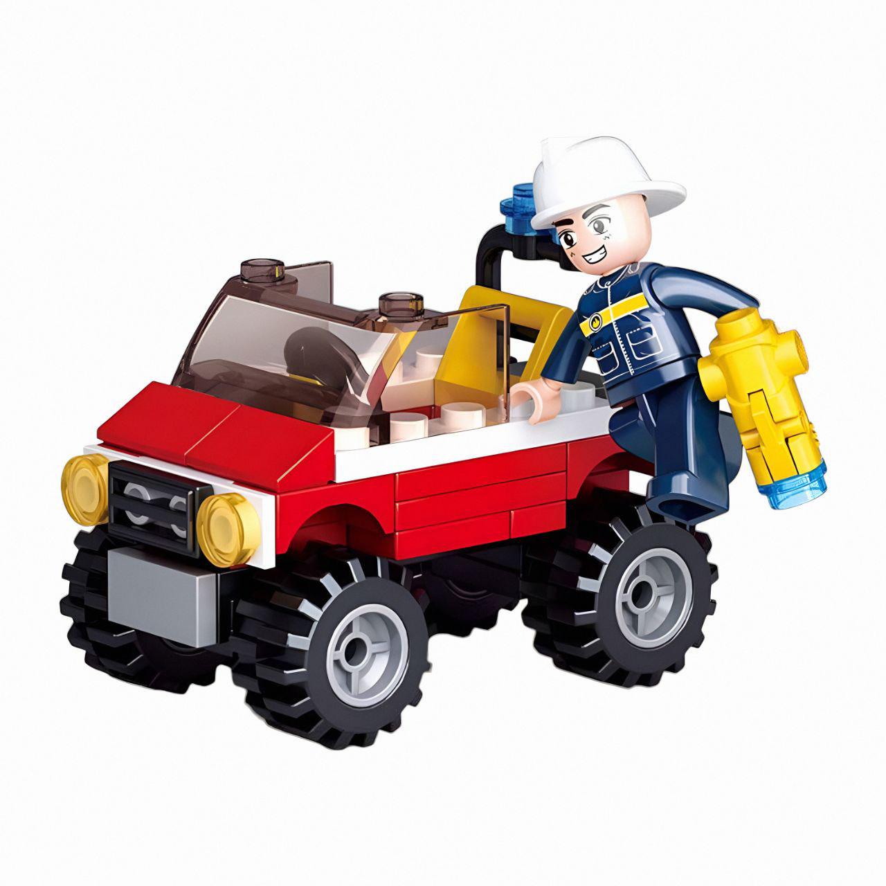 Конструктор Sluban M38-B0621 Пожежний джип із фігуркою 58 дет. Різнокольоровий (27490498)