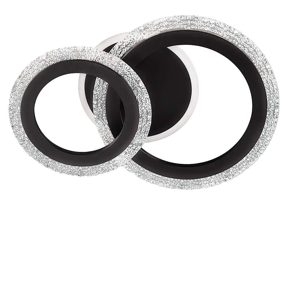 Люстра потолочная светодиодная LED без пульта Light House SC-18193/1+1C BK 3000-6500K 42W+14W 380х260х120 мм Черный (77910)