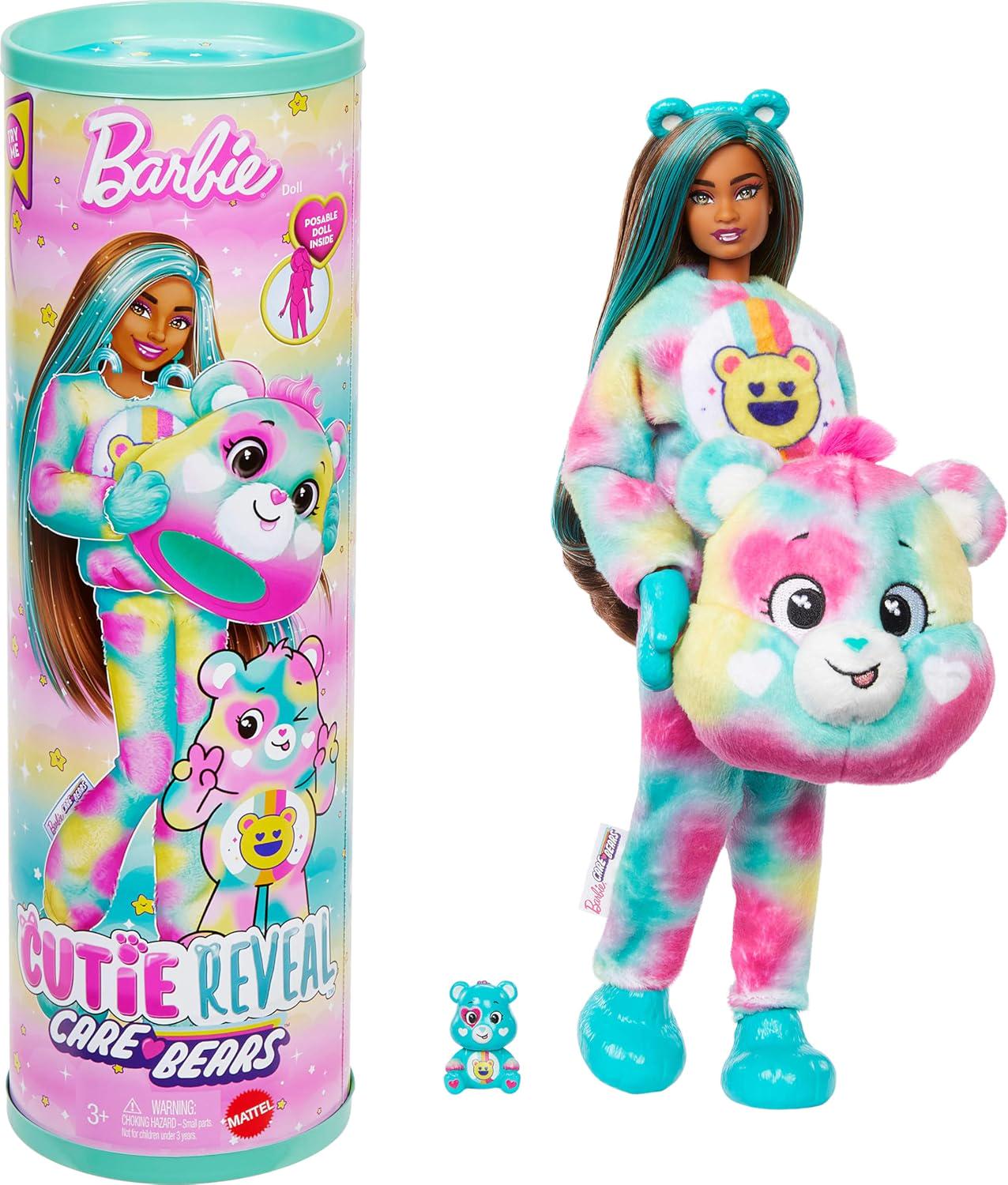 Кукла Barbie Cutie Reveal Care bears Мишка Позитив (JFV62)