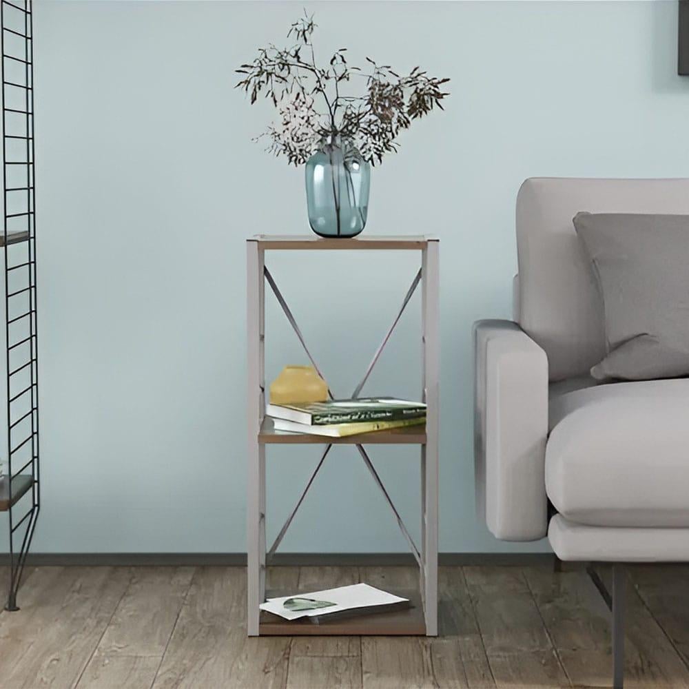 Этажерка Ferrum-decor Коннект 3/34 ДСП 16 мм 73x34x28 см Серый/Дуб Сонома Трюфель (FRD-104305)