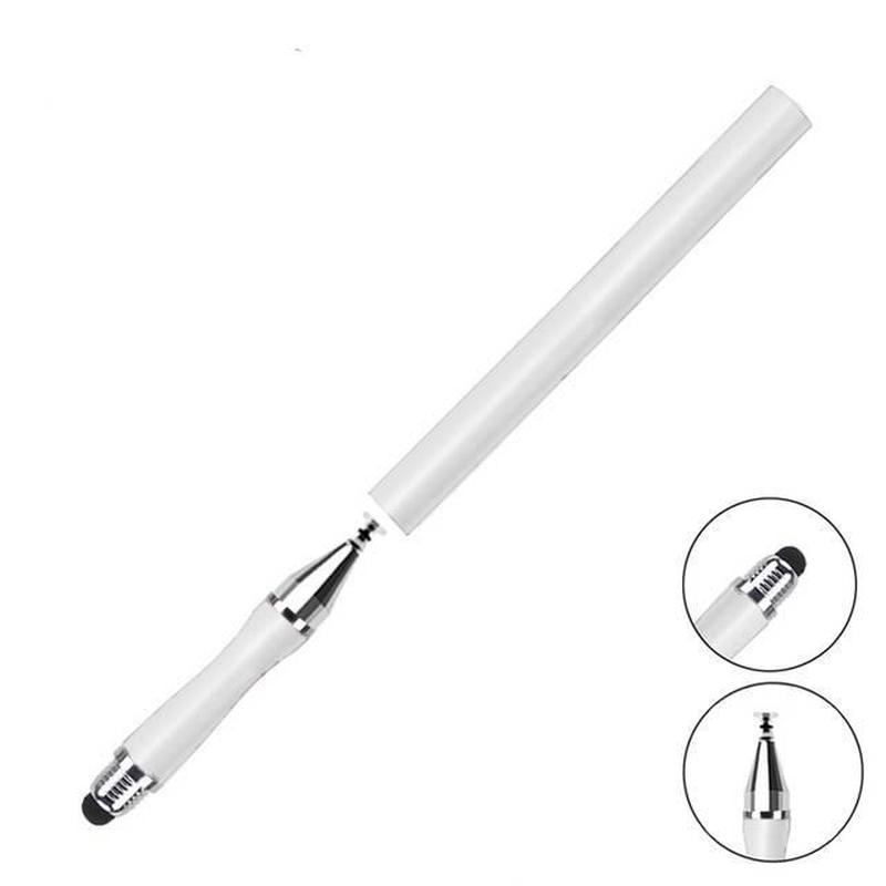 Стилус двосторонній універсальний 2в1 Білий - фото 3 Стилус двосторонній універсальний 2в1 Білий - фото 3