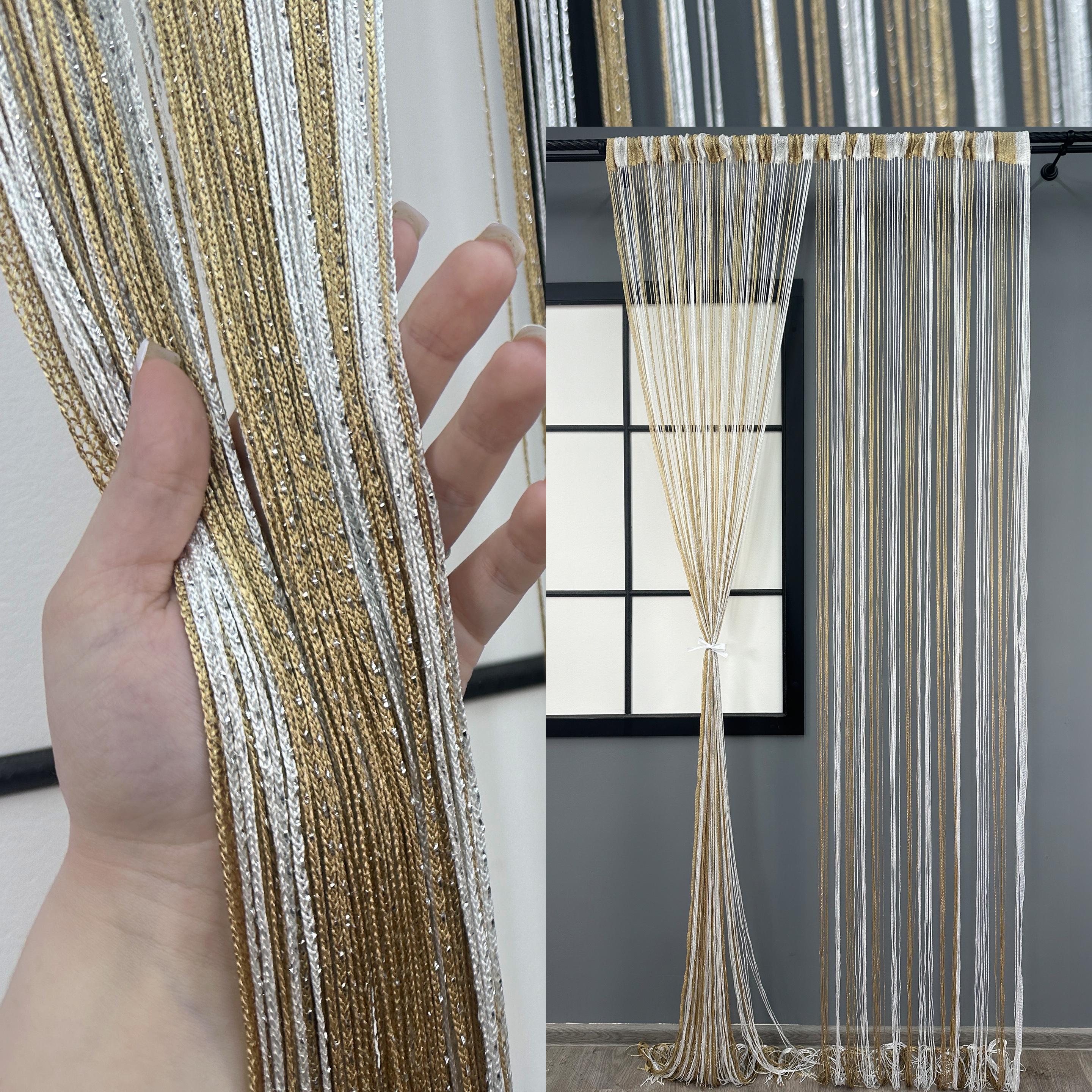 Штори-нитки з люрексом 300х300 см Бежевий/Білий (61-105) - фото 4 Штори-нитки з люрексом 300х300 см Бежевий/Білий (61-105) - фото 4
