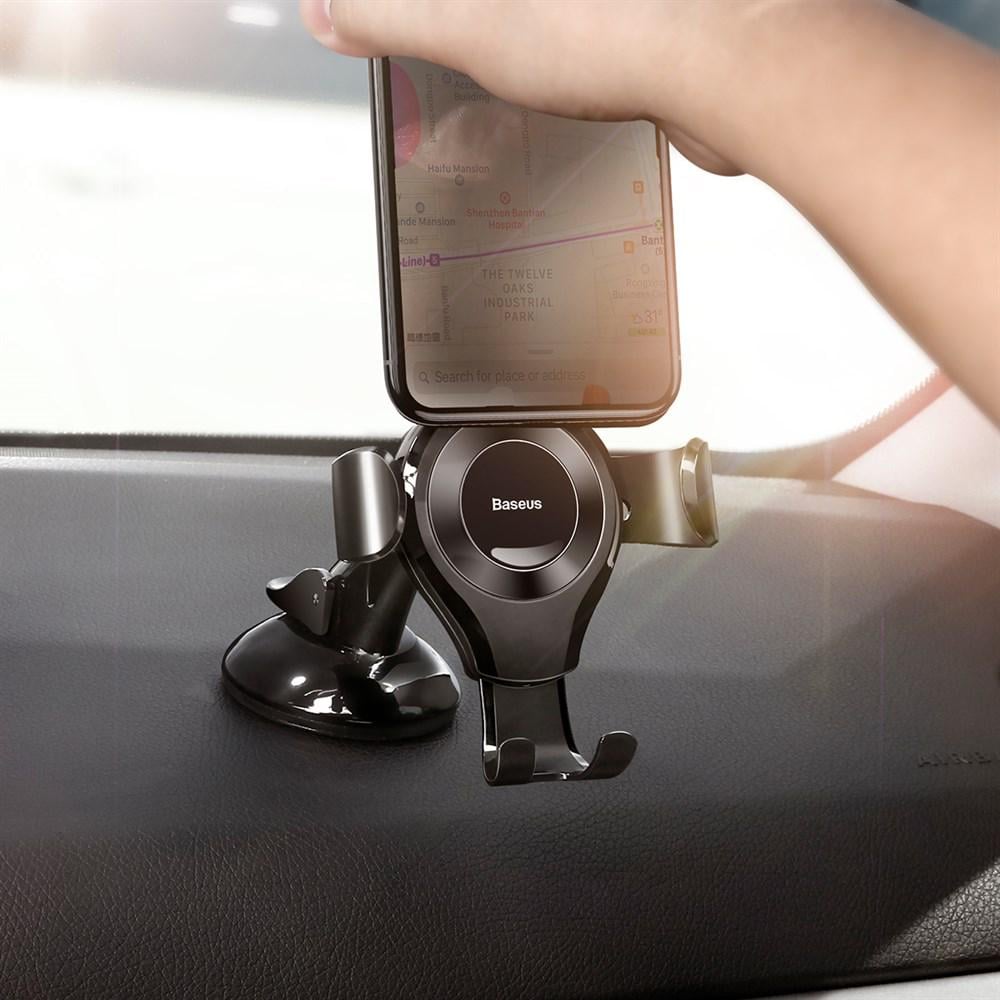 Автодержатель для телефона Baseus Osculum Type Gravity Car Mount Black (08938) - фото 3