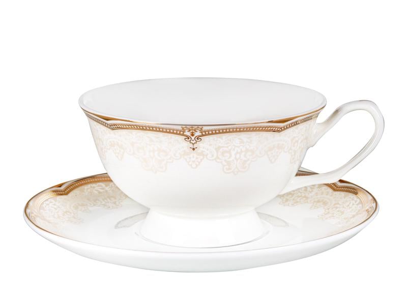 Чайний сервіз Lefard Золота класика на 6 персон з чайником Білий (440-132) - фото 2 Чайний сервіз Lefard Золота класика на 6 персон з чайником Білий (440-132) - фото 2