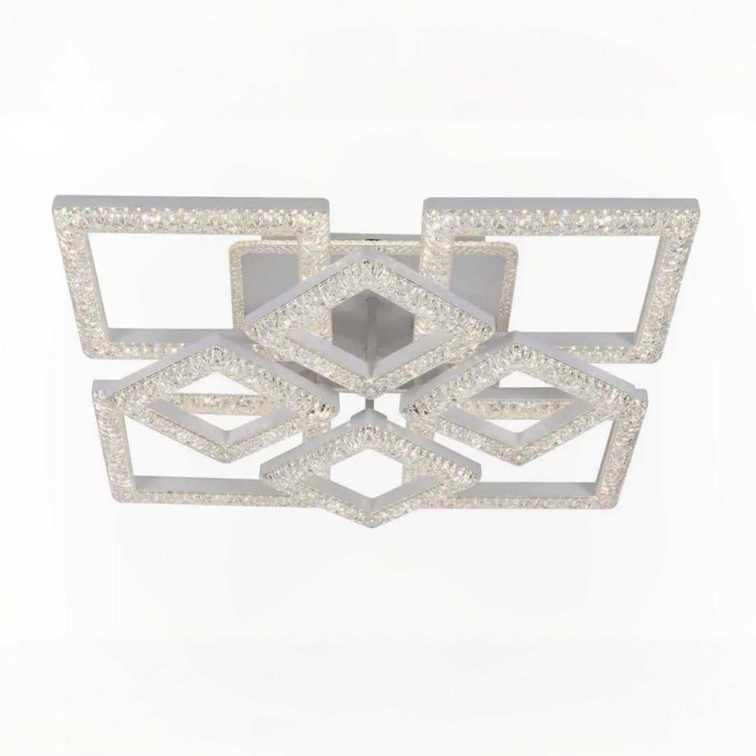 Люстра светодиодная Valeso с квадратными плафонами 234W 3000-6500K Белый (G 2725/4+4 WT 200W+34W)