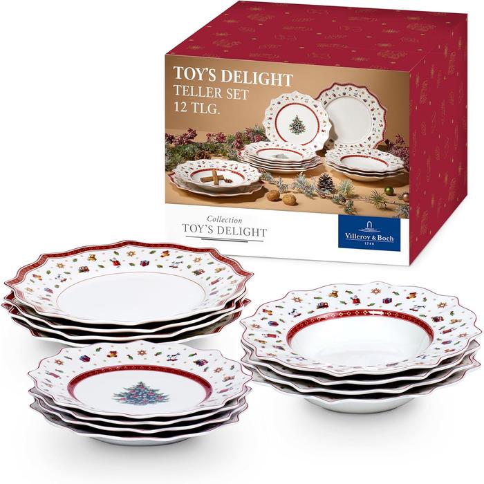 Столовий сервіз обідній Villeroy & Boch Різдвяний Toy's Delight на 4 персони 12 пр. (33459095)
