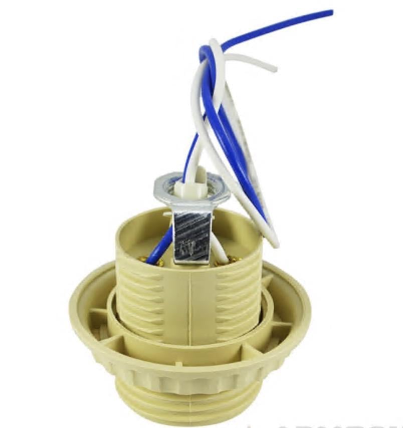 Патрон Е27 пластиковий різьба з кільцем та проводами (27848847)