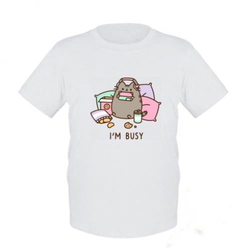 Футболка детская Pusheen I'm Busy 164 см Белый (13422390-1-184714-XL)