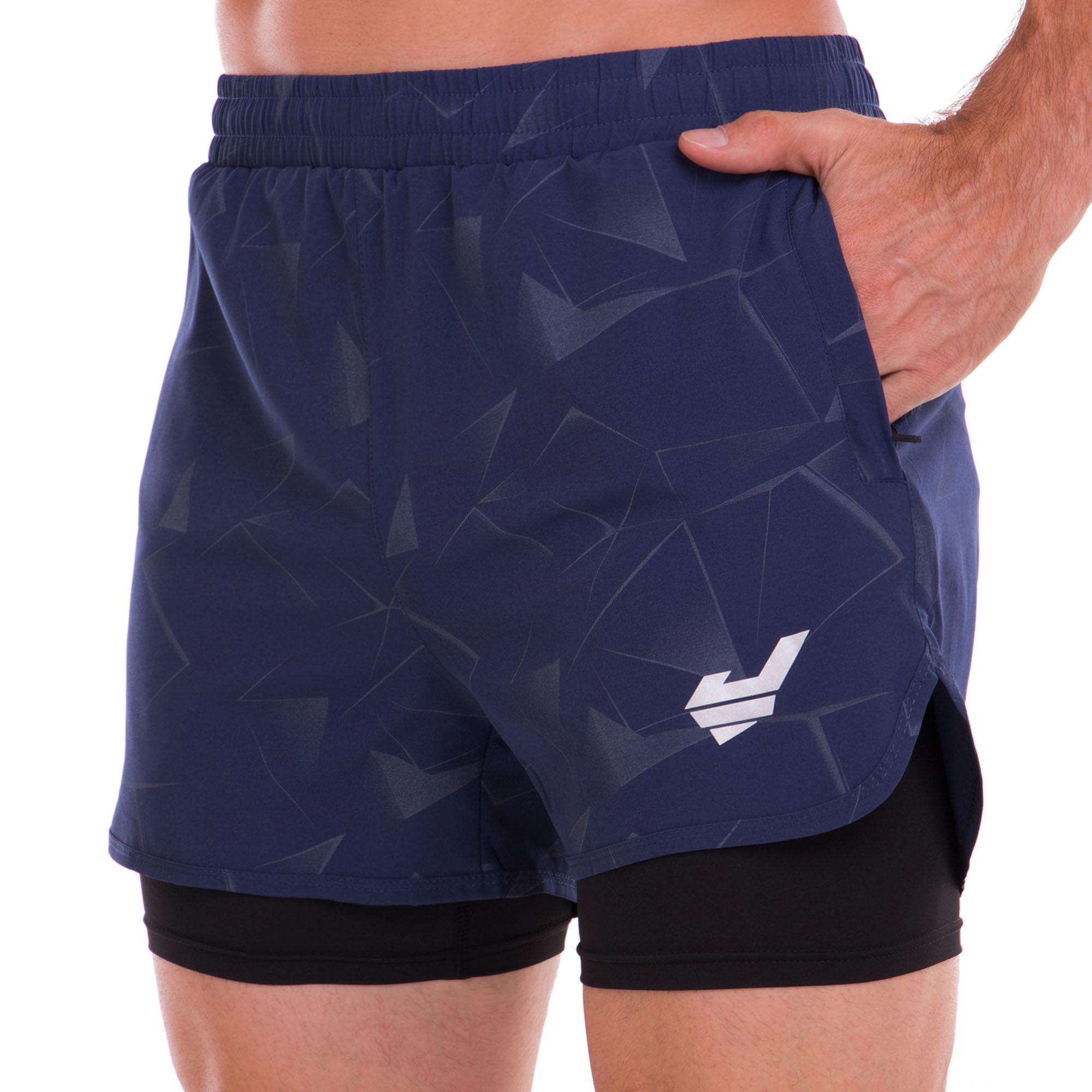Шорти чоловічі спортивні Jason ST-5 подвійні 2XL Синій