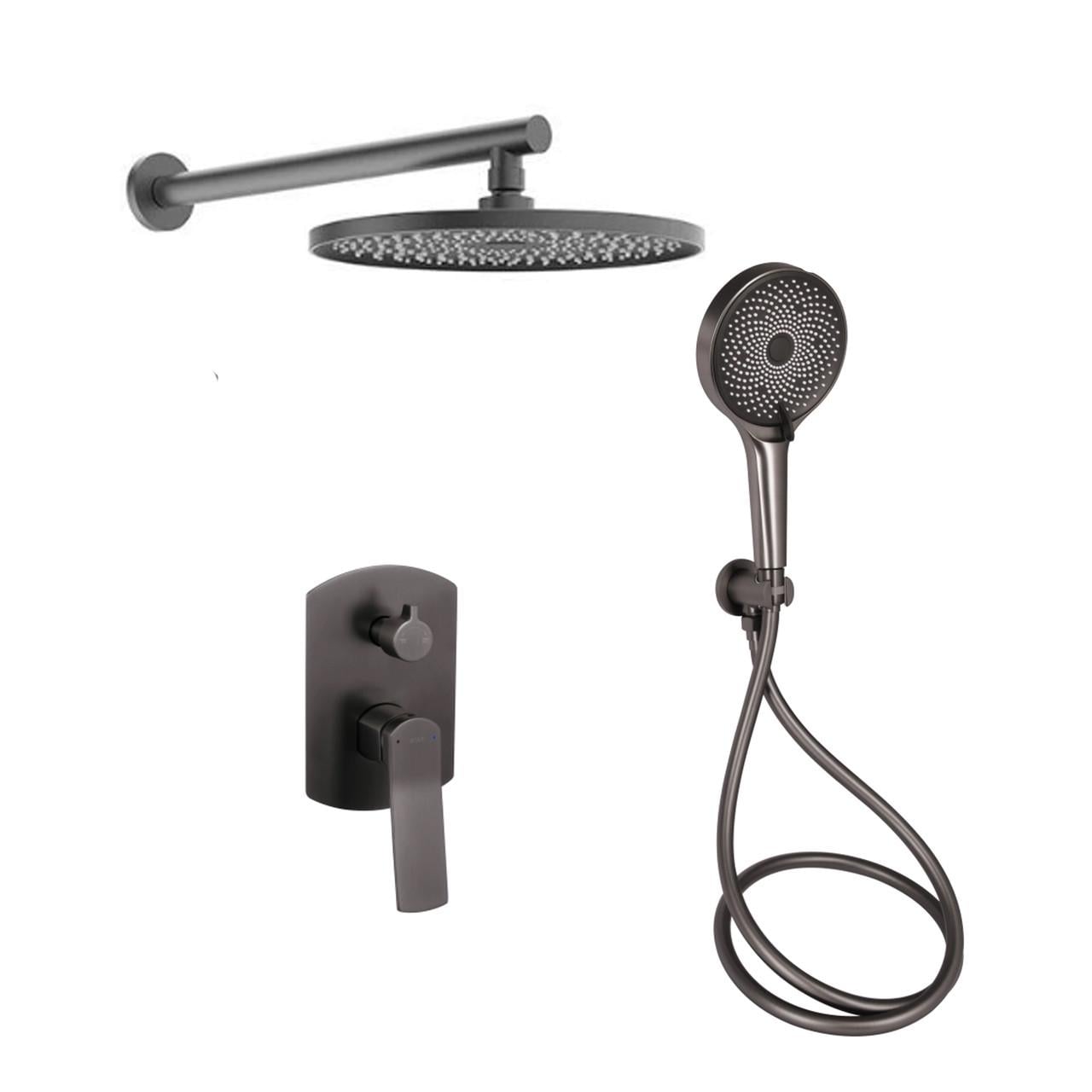 Душевая система универсальная Qtap Slavonice скрытого монтажа на два потребителя Gunmetal PVD Black (QTSLA113GMB45899)